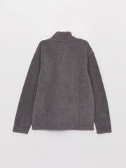 سويت شيرت رجالي طويل الأكمام بسوستة مع ياقة واقفة