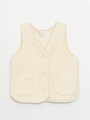 V-Neck Plush Baby Girl Vest