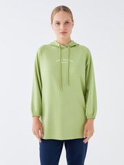 Crew Neck Printed Long Sleeve Oversize Women Tunic