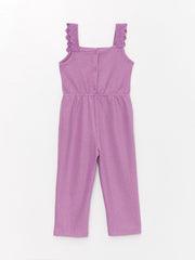 Square Collar Strap Baby Girl Jumpsuit