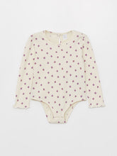 Crew Neck Long Sleeve Printed Baby Girl Snap-On Body