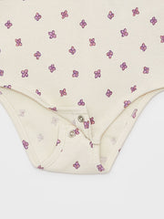 Crew Neck Long Sleeve Printed Baby Girl Snap-On Body