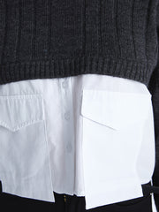 بلوفر نصف ياقة صياد وأكمام طويلة نسائي