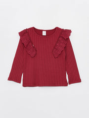 Crew Neck Long Sleeve Baby Girl T-Shirt