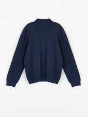 LCW Kids
Gray Melange Stand Collar Textured Boy's Knitwear Cardigan