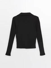 LCW Vision
New Black Polo Neck Plain Long Sleeve Women's Bodysuit
