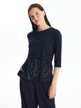 LCW Grace
Navy Blue Crew Neck Patterned Women's T-Shirt