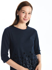 LCW Grace
Navy Blue Crew Neck Patterned Women's T-Shirt