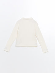Lcw Kids Ecru Polo Neck Girls T-Shirt