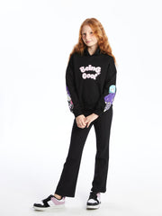 LCW Kids
New Black Hooded Printed Long Sleeve Girls Sweatshirt