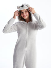 Lcw Young Gray Hooded Embroidered Long Sleeve Women'S Sleeping Bag