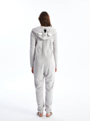 Lcw Young Gray Hooded Embroidered Long Sleeve Women'S Sleeping Bag