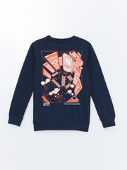 Lcw Kids Navy Blue Crew Neck Boy T-Shirt