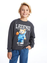 Lcw Kids Anthracite Crew Neck Boy Thick Sweatshirt