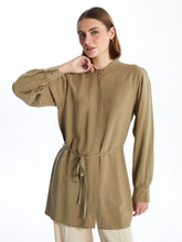 LCWAIKIKI Classic
Light Khaki Mandarin Collar Linen Blend Women's Tunic