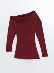 XSIDE
Claret Red Boat Neck Women's Bodysuit
