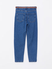 LCW Jeans
Medium Indigo Rodeo Waist Belted Mom Fit Women's Jean Pants