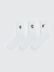 Lcw Eco Mixed Printed Men'S Ankle Socks 3-Pack