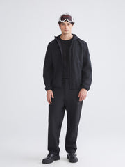 Xside Black Standard Fit Hooded Men Coat