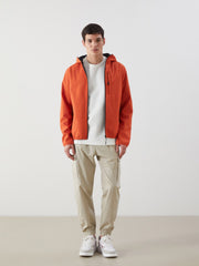 Xside Black Standard Fit Hooded Men Coat