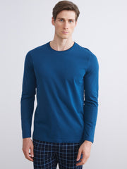 Lc Waikiki Anthracite Crew Neck Long Sleeve Men Pajama Top