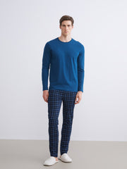 Lc Waikiki Anthracite Crew Neck Long Sleeve Men Pajama Top