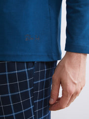 Lc Waikiki Anthracite Crew Neck Long Sleeve Men Pajama Top