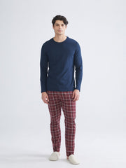 Lc Waikiki Anthracite Crew Neck Long Sleeve Men Pajama Top