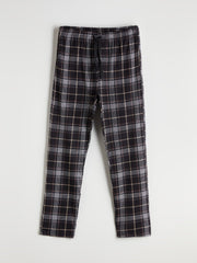 Lc Waikiki Black Standard Pattern Plaid Men Pajama Bottoms