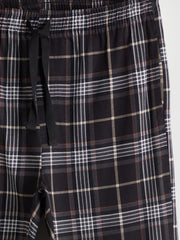 Lc Waikiki Black Standard Pattern Plaid Men Pajama Bottoms