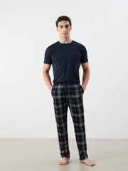 Lc Waikiki Black Standard Pattern Plaid Men Pajama Bottoms
