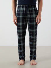 Lc Waikiki Black Standard Pattern Plaid Men Pajama Bottoms