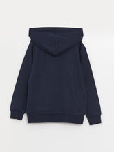 LCW Kids Blue Hooded Boys Zippered Sweatshirt