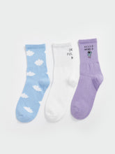 LCW Dream Blue Printed Women Ankle Socks 3-Pack
