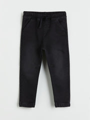 LCW Kids Black Basic Boy Fleece Lined Jean Pants