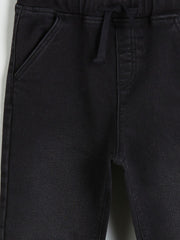 LCW Kids Black Basic Boy Fleece Lined Jean Pants