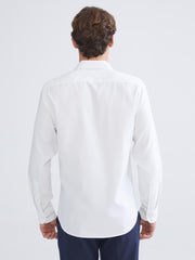 LCW Classic Navy Blue Slim Fit Long Sleeve Dobby Men Shirt