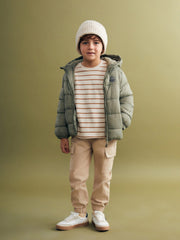 LCW Kids Khaki Hooded Boys Puffer Jacket