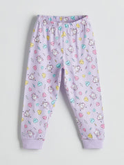 Lc Waikiki Lilac Crew Neck Girls Pajama Set