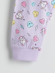 Lc Waikiki Lilac Crew Neck Girls Pajama Set