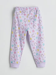 Lc Waikiki Lilac Crew Neck Girls Pajama Set