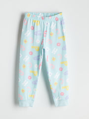 LCW Kids Blue Printed Girls Pajama Set