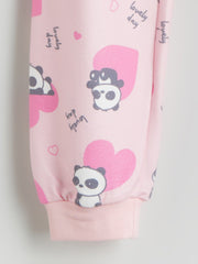 LCW Kids Crew Neck Printed Girls Pyjama Set