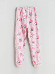 LCW Kids Crew Neck Printed Girls Pyjama Set