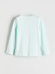 LCW Kids Turquoise Crew Neck Girls Pajama Set