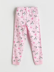 LCW Kids Turquoise Crew Neck Girls Pajama Set