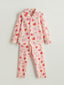 LCW Kids Pink Shirt Collar Girls Pajama Set