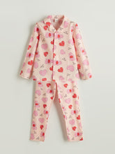 LCW Kids Pink Shirt Collar Girls Pajama Set