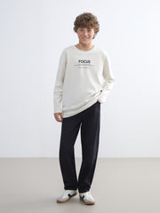 LCW Kids Beige Crew Neck Boys T-Shirt