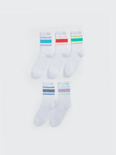 LCW Kids White Striped Girls Ankle Socks 5-Pack